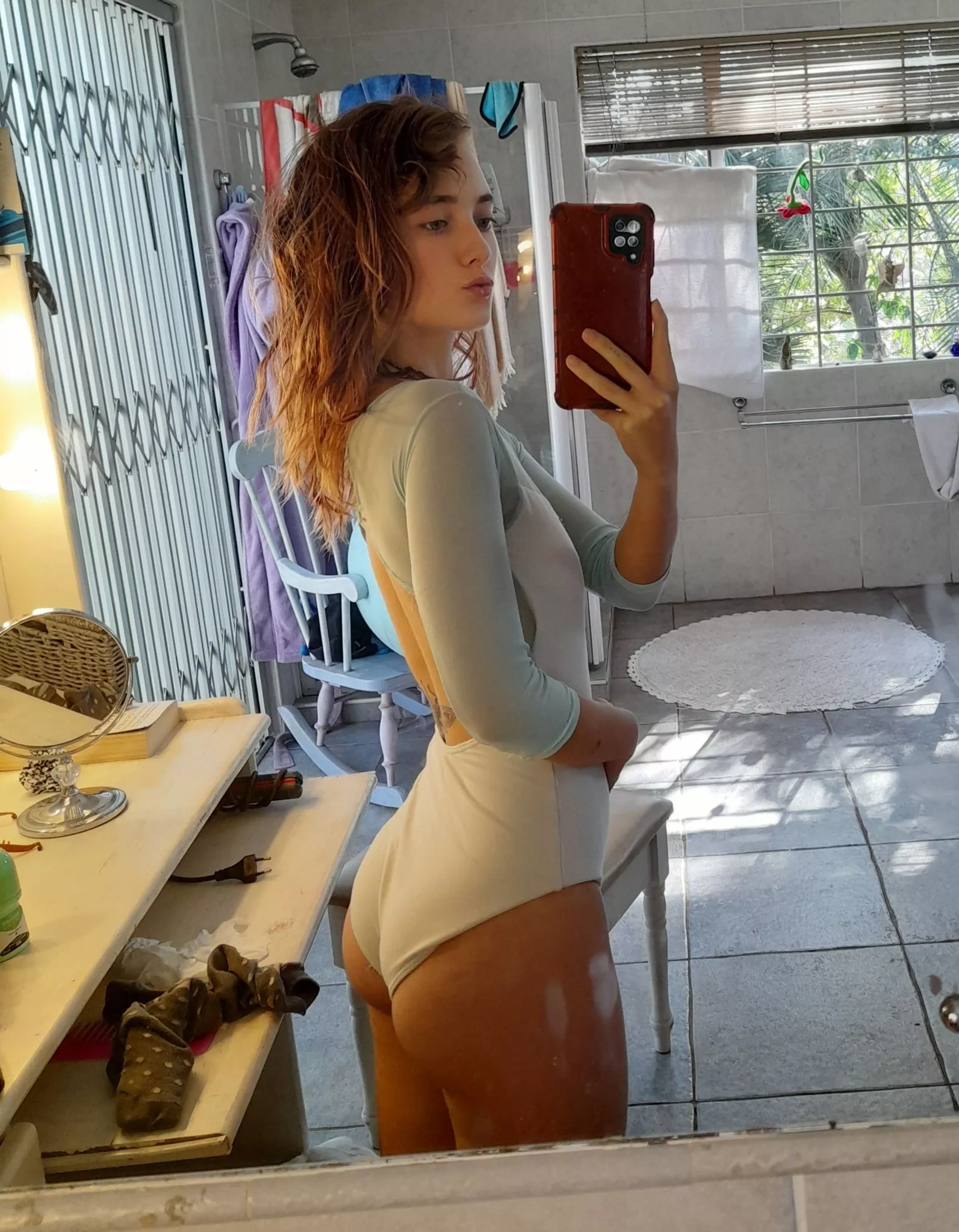 Confident and sassy, that's how I feel when I pose in front of the mirror F18