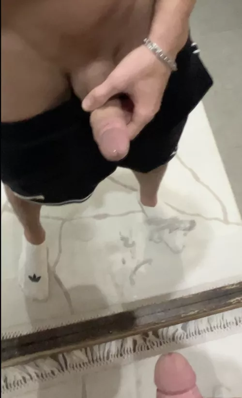 I left some yogurt on the mirror, I know you like to lick it off