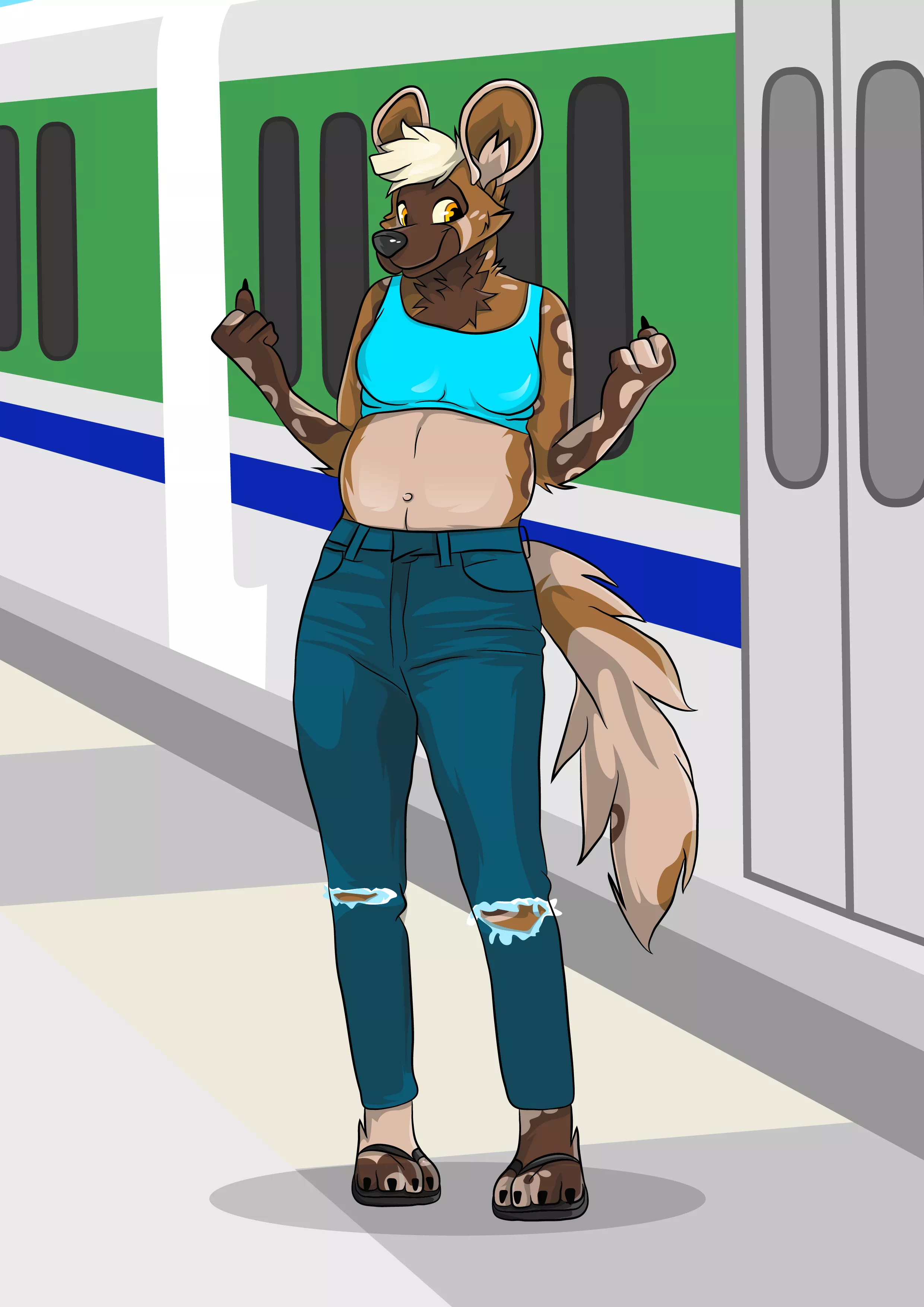 Just a wild dog mom and the trains I live and love always to work. Done by myandyiv on Etsy
