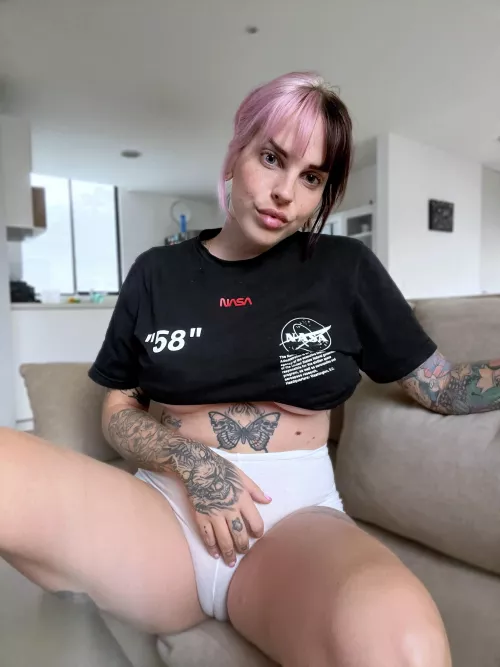 My pussy is eating my shorts