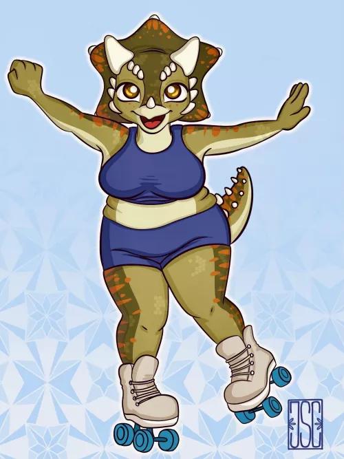 My roller skating dino gal, Oliivi! ✨