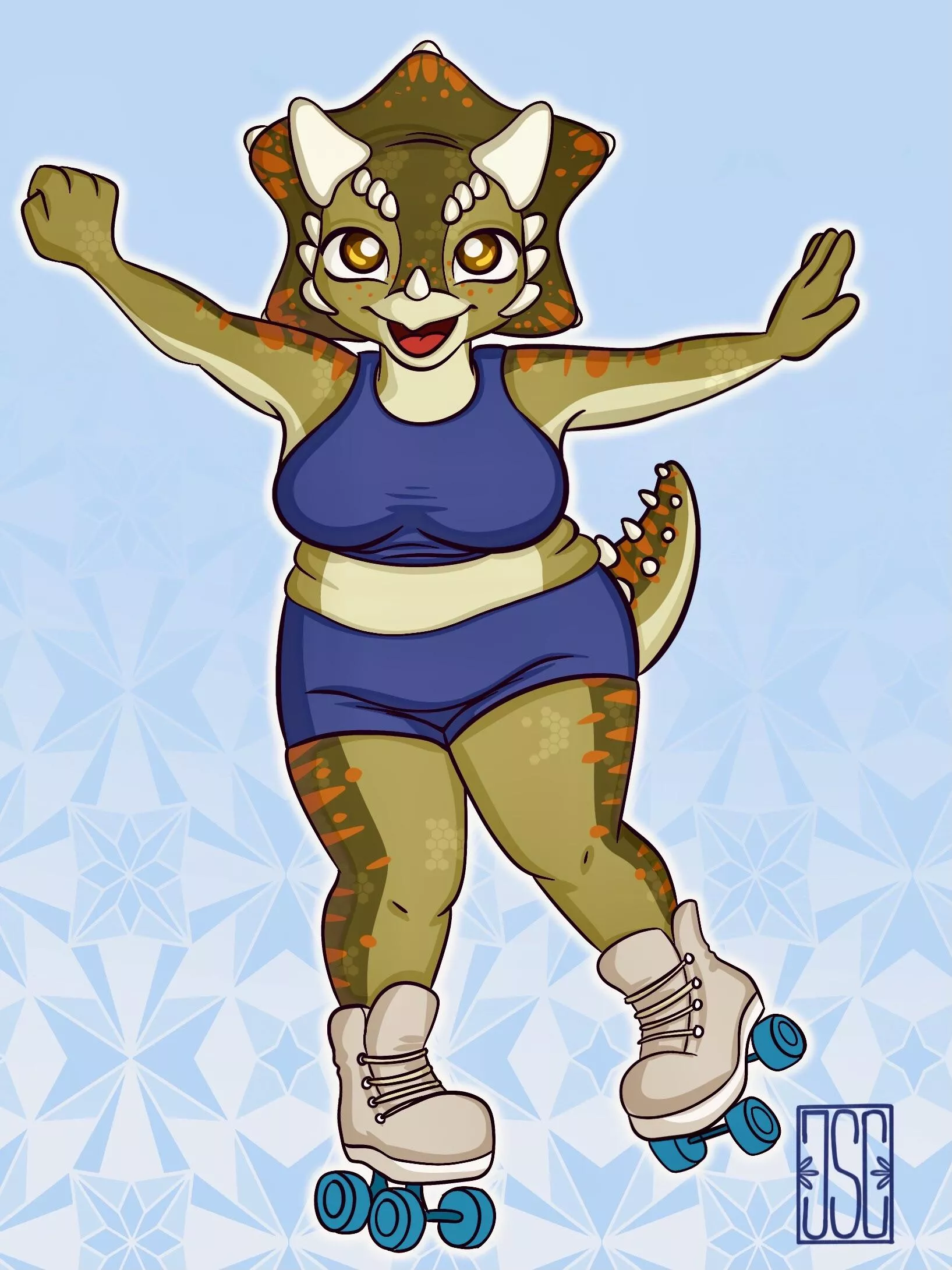 My roller skating dino gal, Oliivi! ✨
