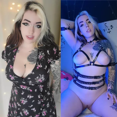 Out on our date vs when we get home 😈