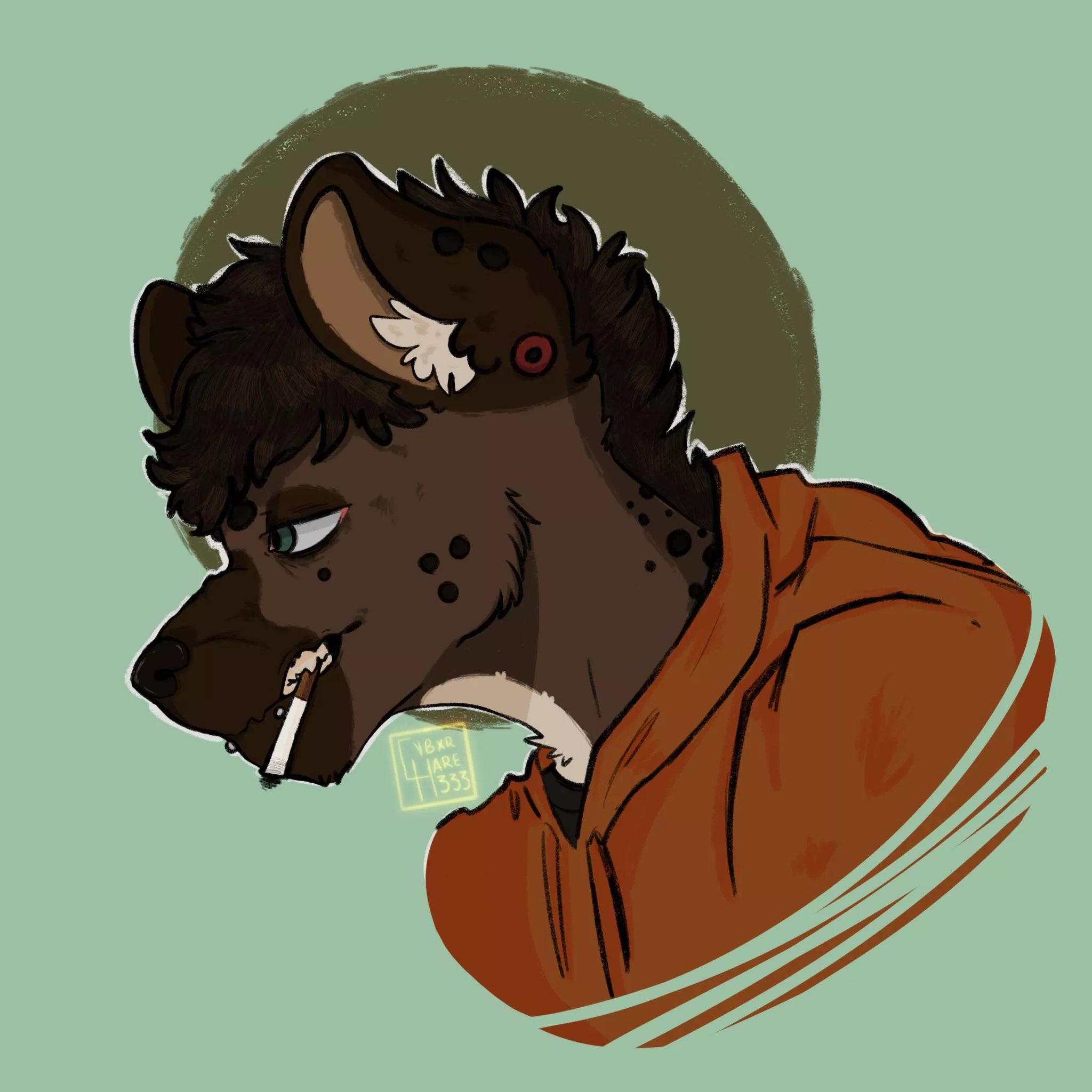 recent hyena headshot ;3 (art by me)