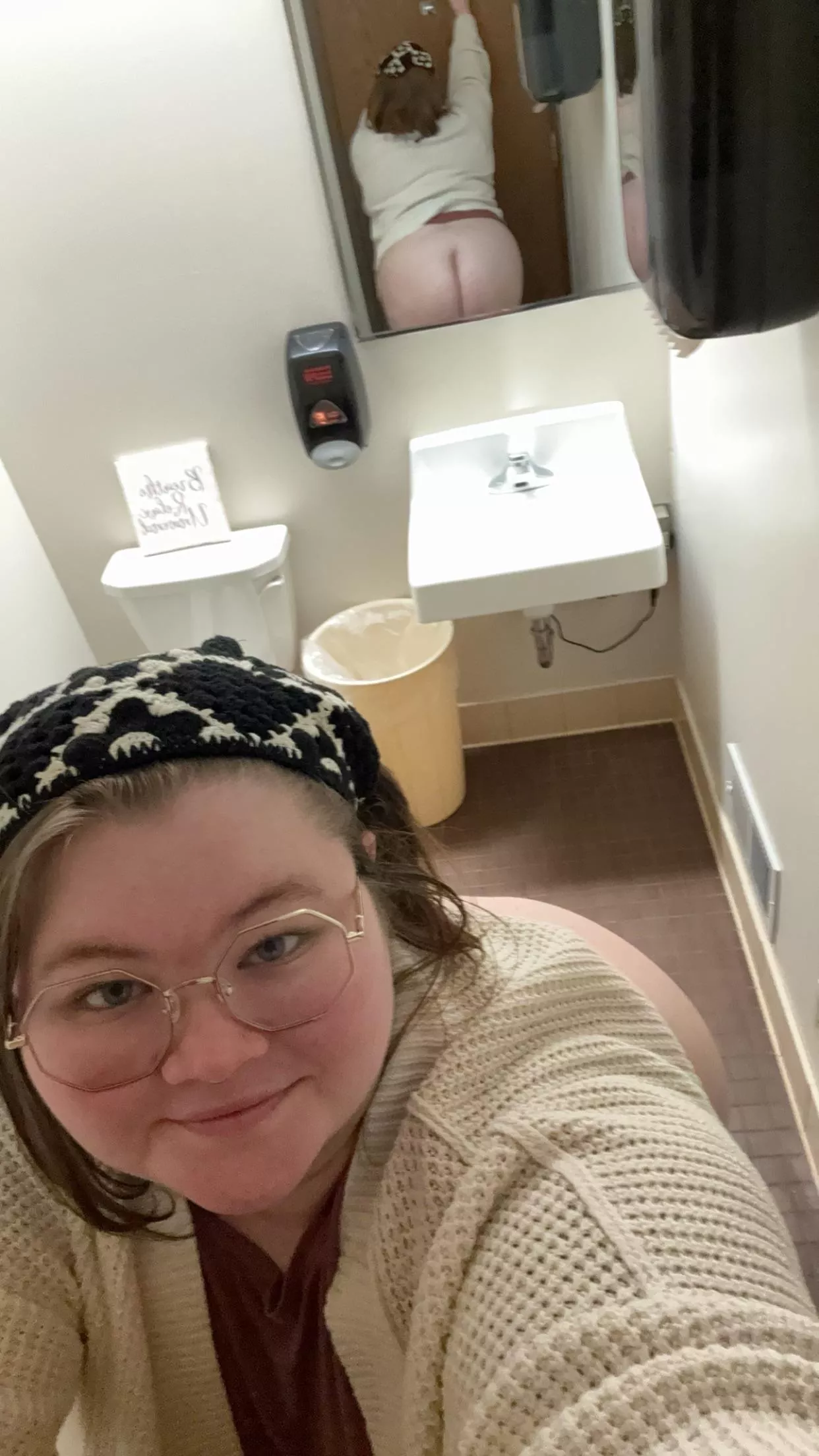 Should I completely strip in the work bathroom?