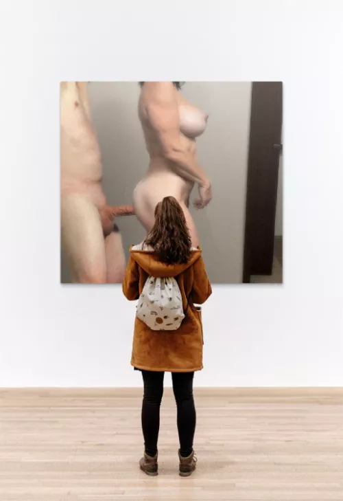 Staring at a photo of herself and hoping to make new art. #virtualsex