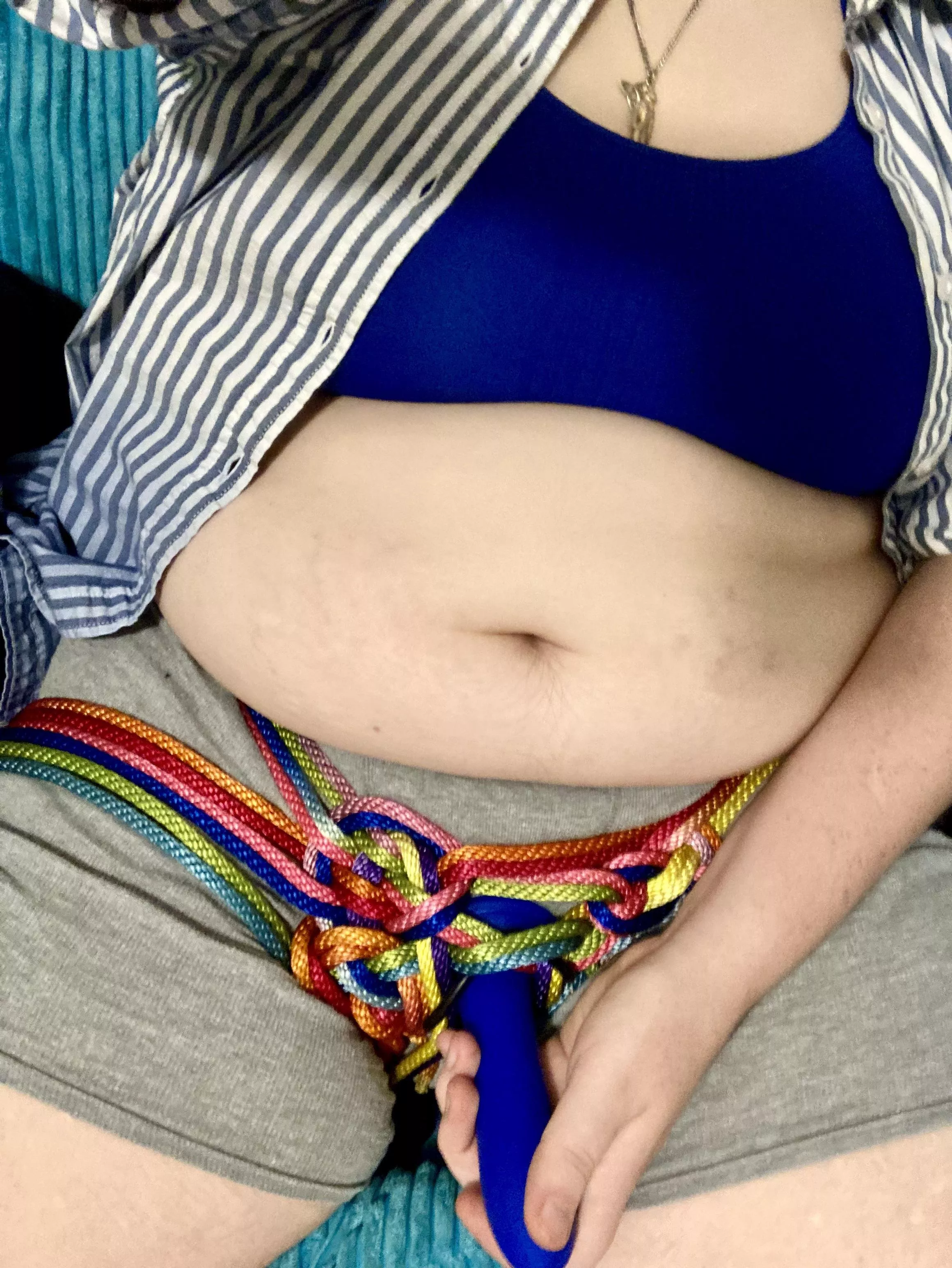 Strap-on harness practice for this gentlethem’s later use