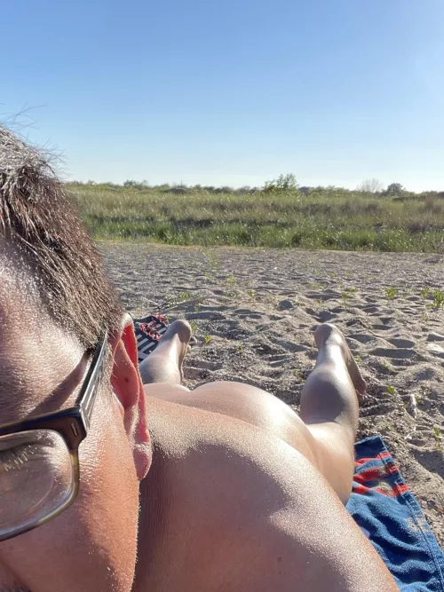 Sunny beach day in November