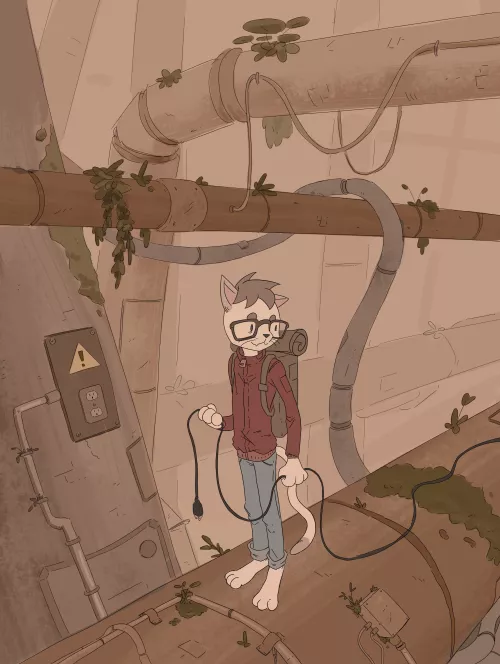 what's he plugging in? 0.o (art by me :])