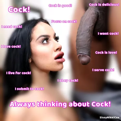 A sissy can’t stop thinking about cock.