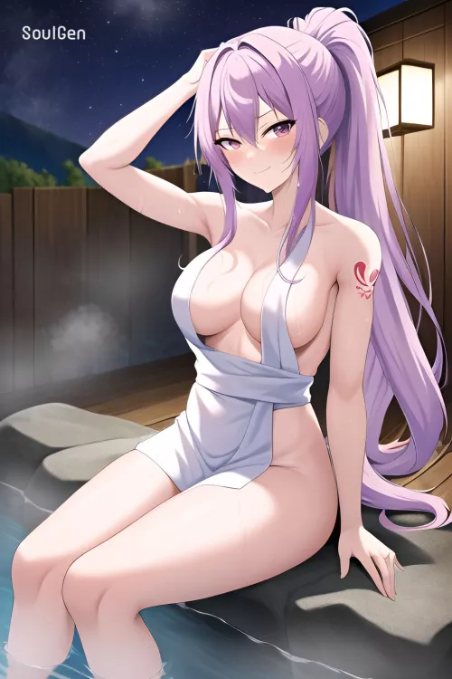 Ah yes.. The hair transforming into a towel.. much wow. such elegance. [AI Image]