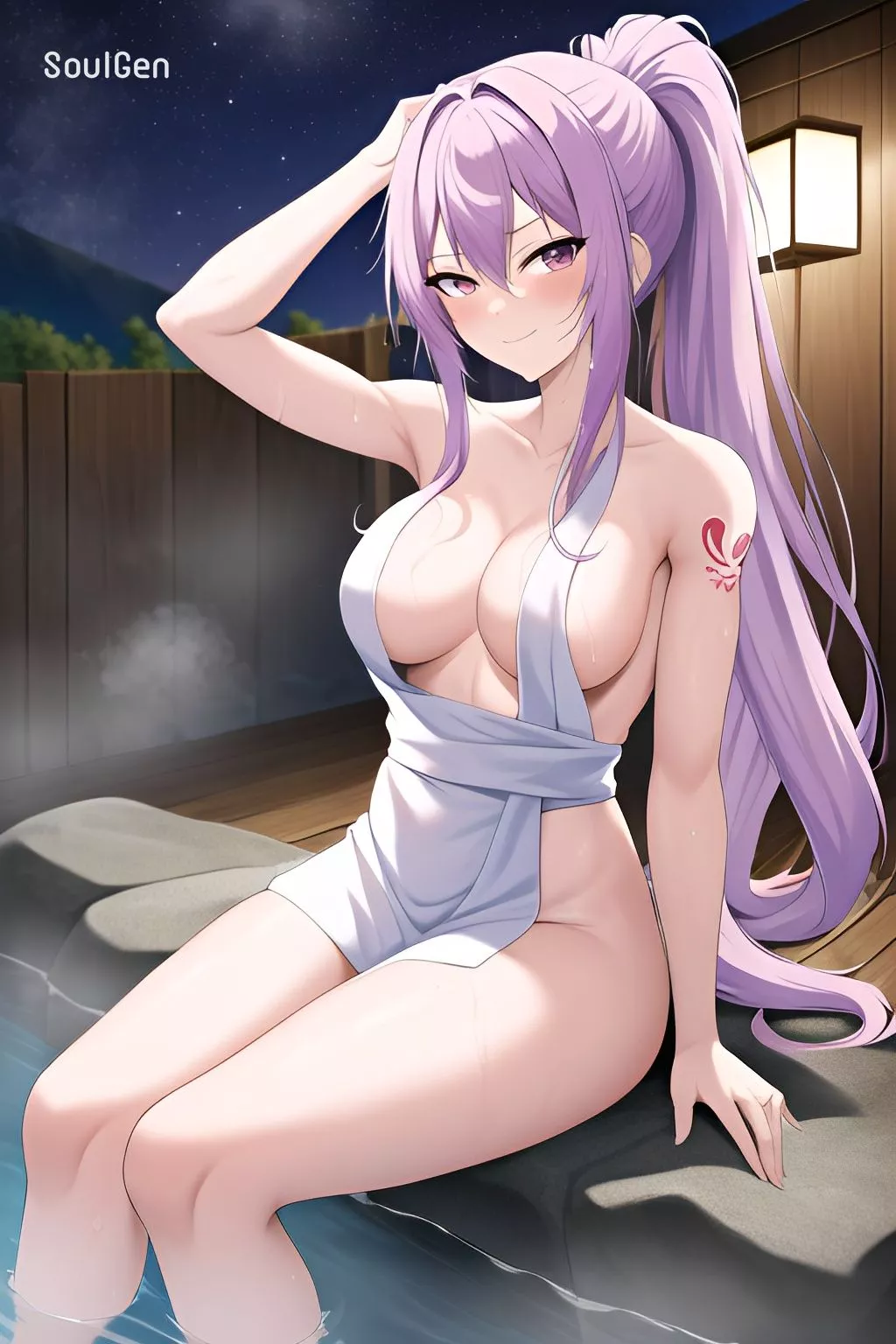 Ah yes.. The hair transforming into a towel.. much wow. such elegance. [AI Image]