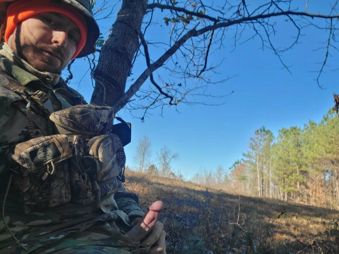 Hard as a rock in the deer woods