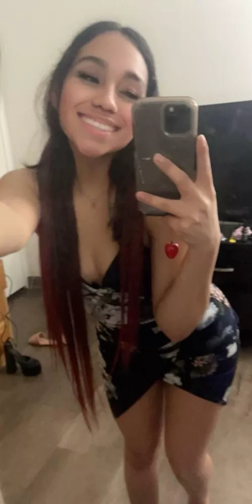 Just a cute latina in a tight dress