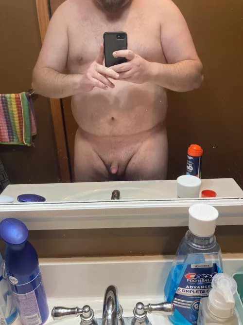 Just out of the shower
