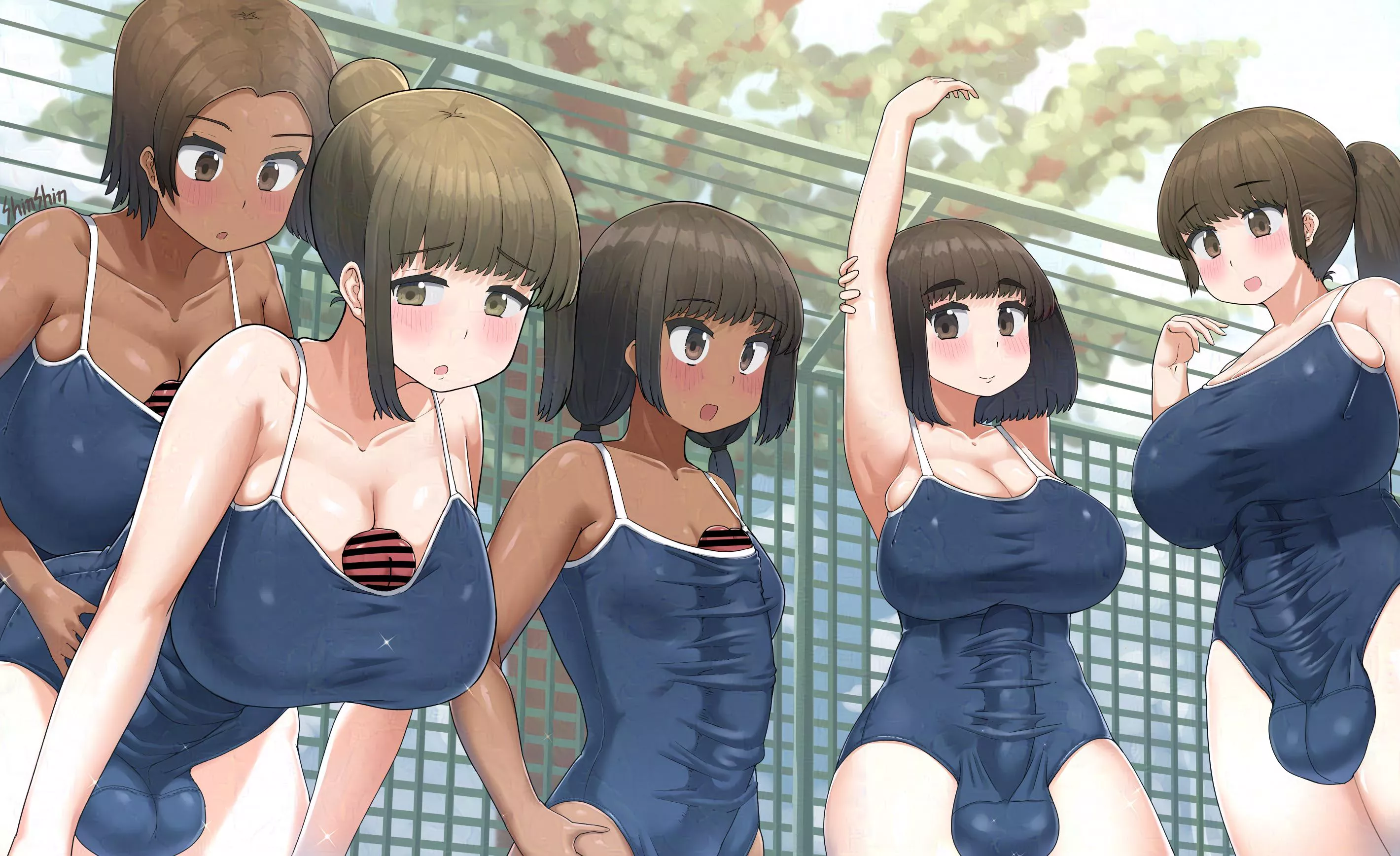 Let's meet up after swim practice! (danbooru)