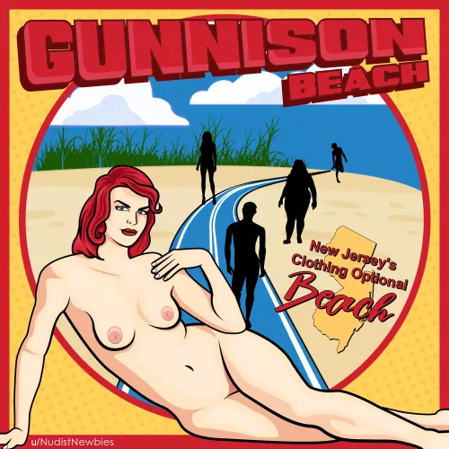 Made a Retro Poster for Our Favorite Nude Beach (OC)