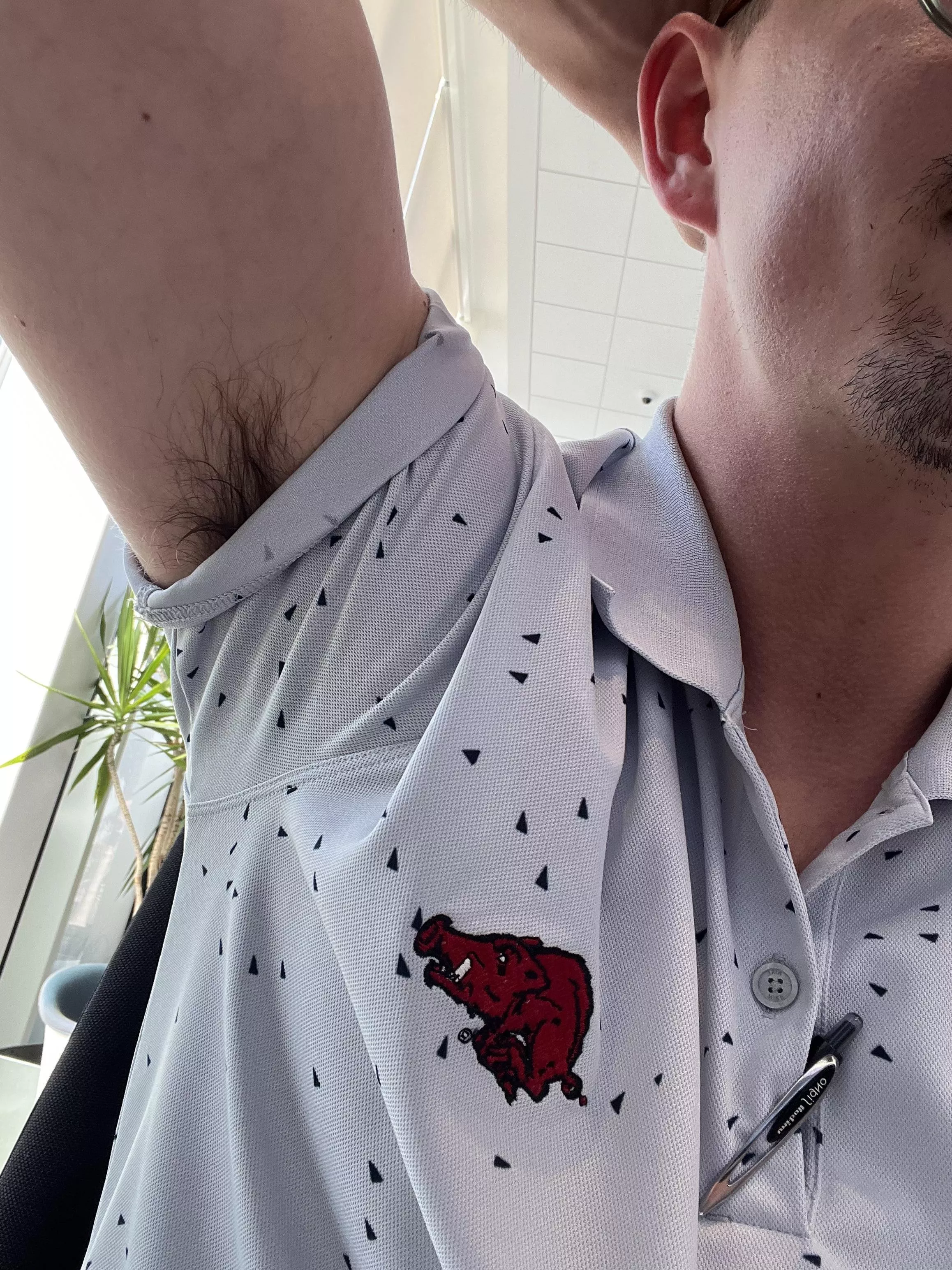 peeking out at work. would you buy a volvo from a ripe twink?