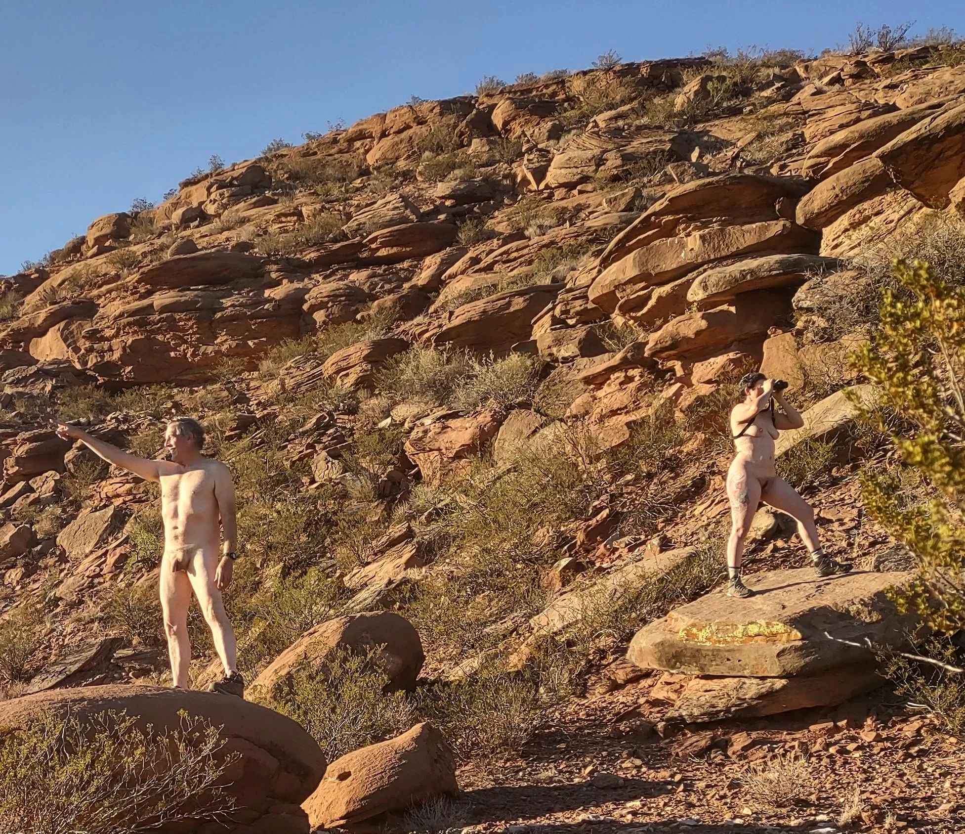 Taking a break from deer hunting.