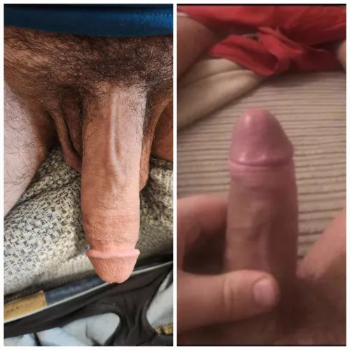 U/footy0161 (r) has a tiny penis ... his hard vs my soft (l)
