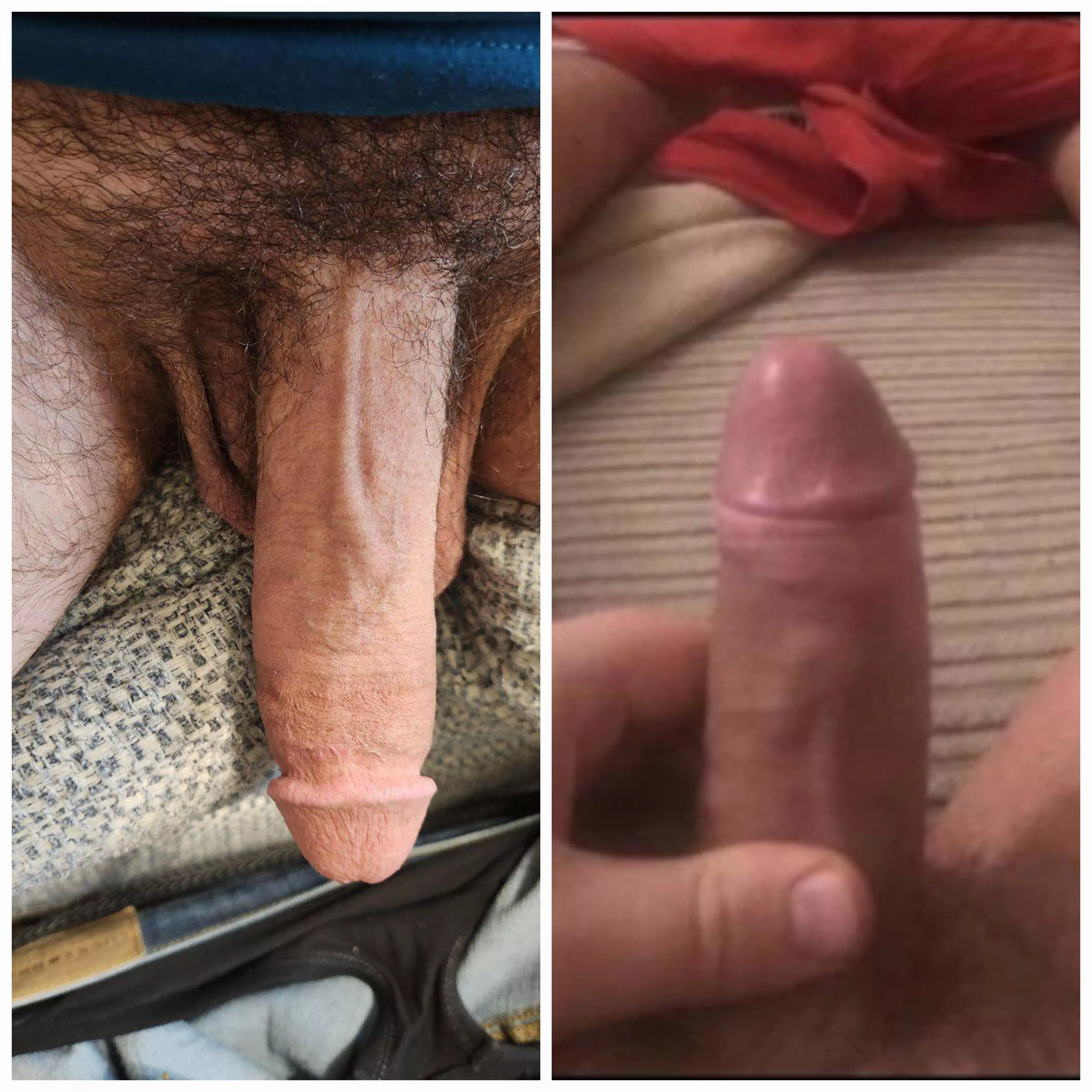 U/footy0161 (r) has a tiny penis ... his hard vs my soft (l)
