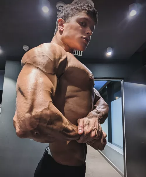 big pump at the gym today :D