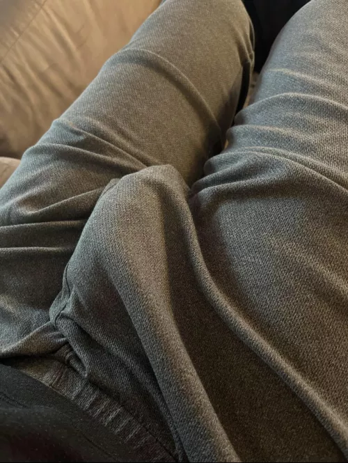 Gray Sweatpants Season for This BWC Bulge