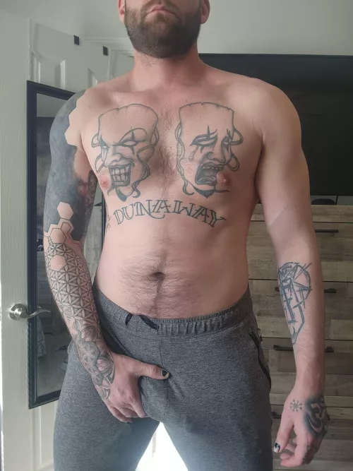 Grey sweatpants season is year round