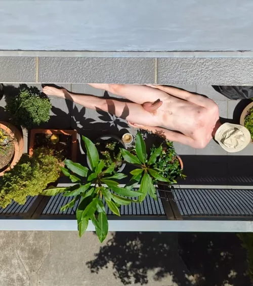 Hanging out on the balcony, hope the neighbours didn't see.