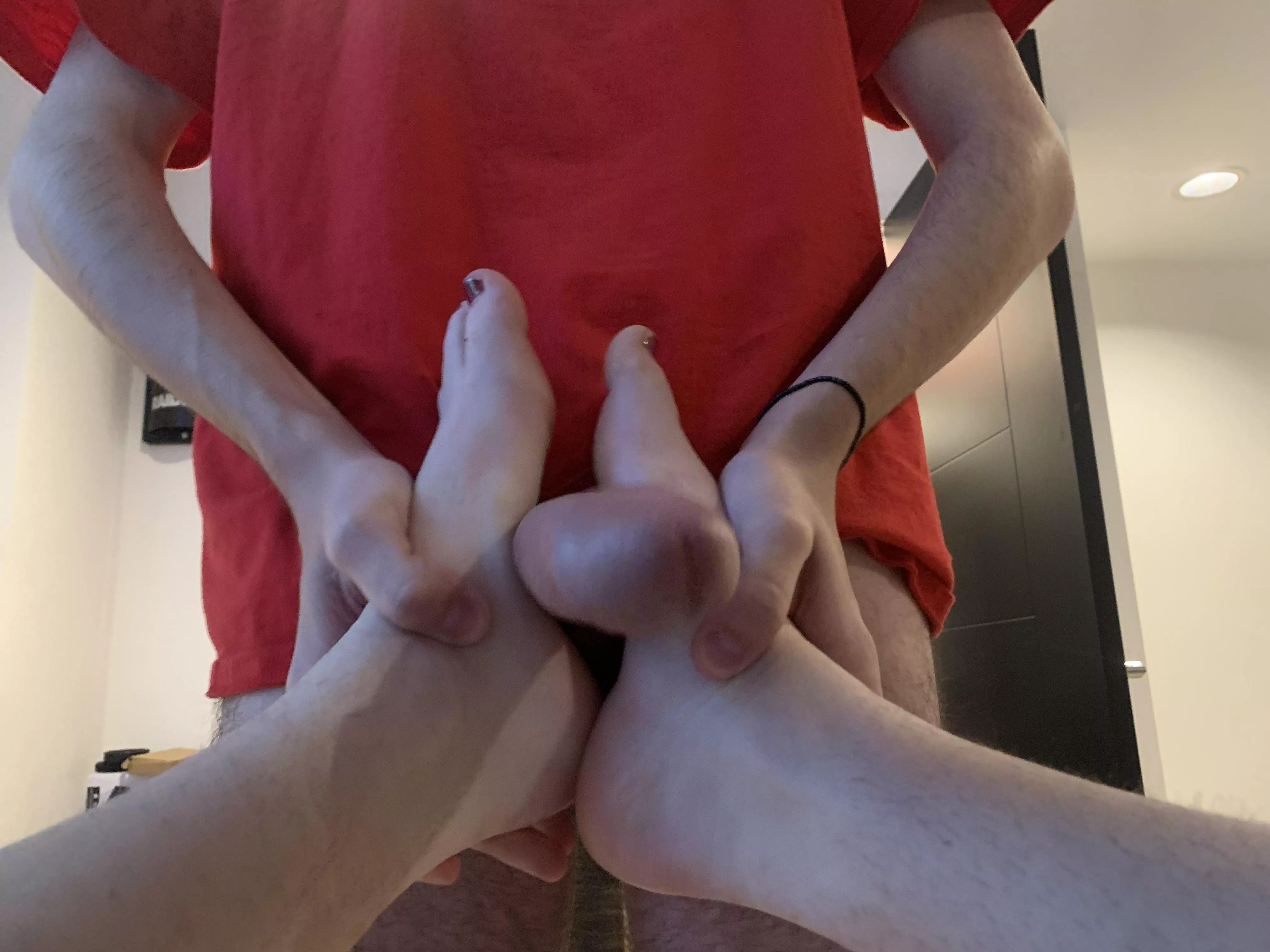 I like when your cock slides against my soles