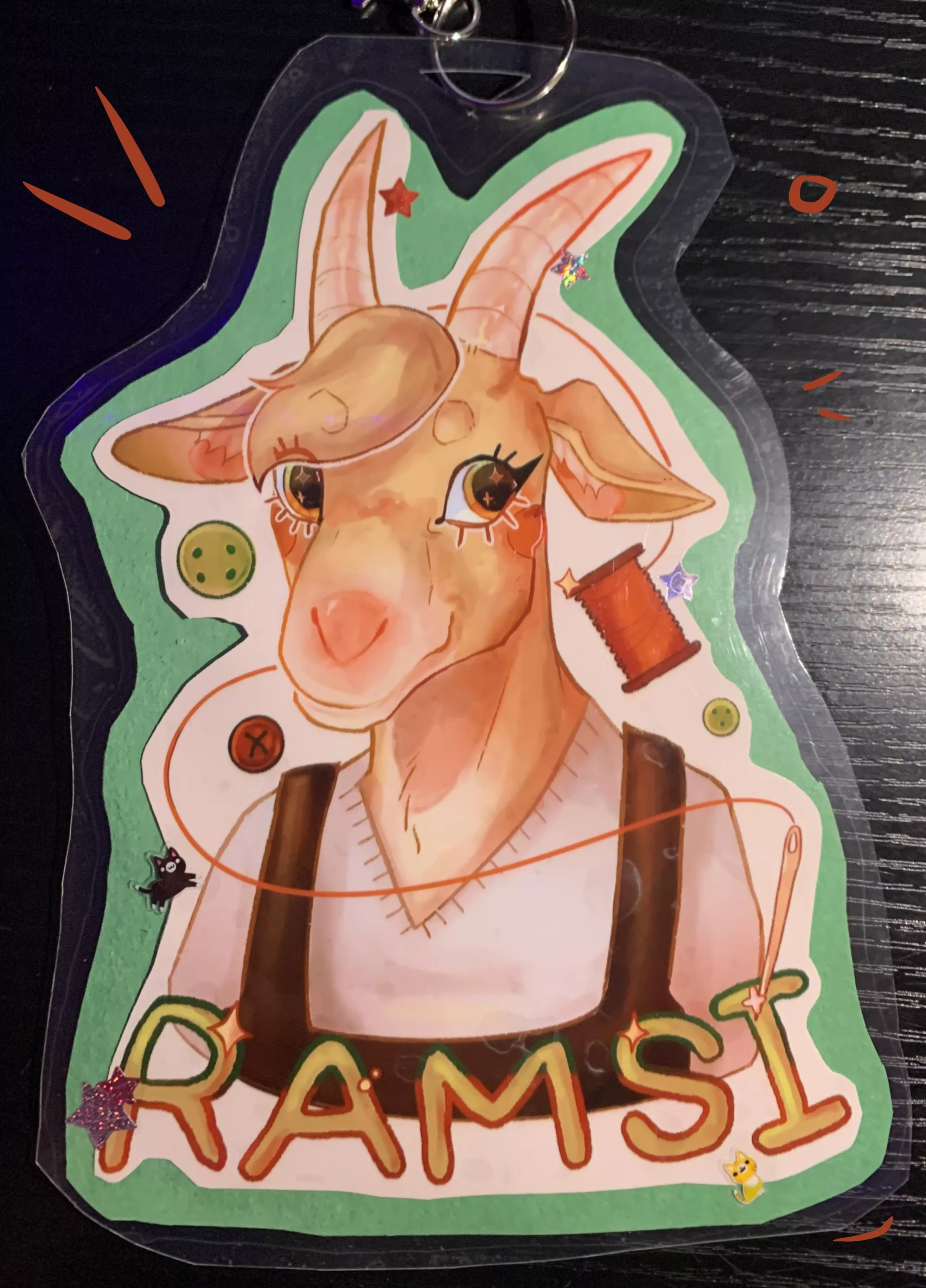 I made my first badge! Character isn’t mine. 🖤🐐 I have these open currently!