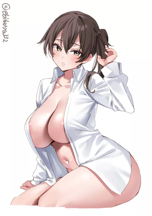 Kaga with the Admiral's shirt