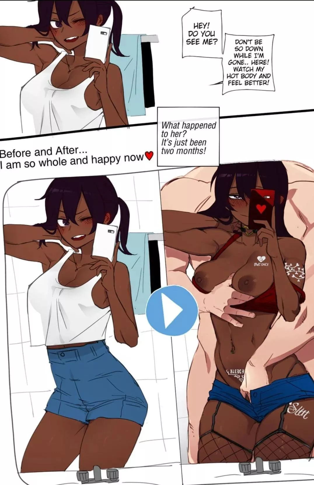 LF Color Source: 1girl, 1boy, tattoo, bleached, white male.