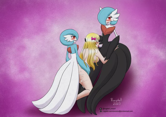 Shiny Gardevoir and Mega Gardevoir (ragdoll_exoart)