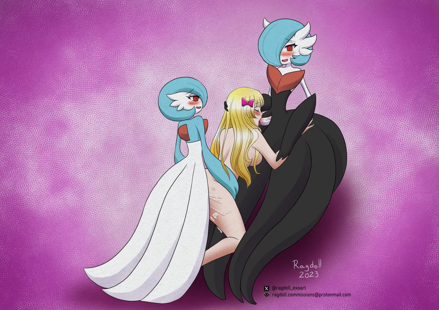 Shiny Gardevoir and Mega Gardevoir (ragdoll_exoart)