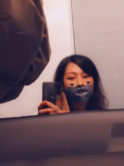 train tape gag selfie