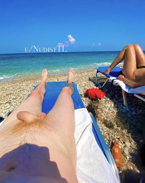 We are missing the summertime. And yes think everyone knows who the sunscreen is for, it’s not easy to be a redhead and nudist :)