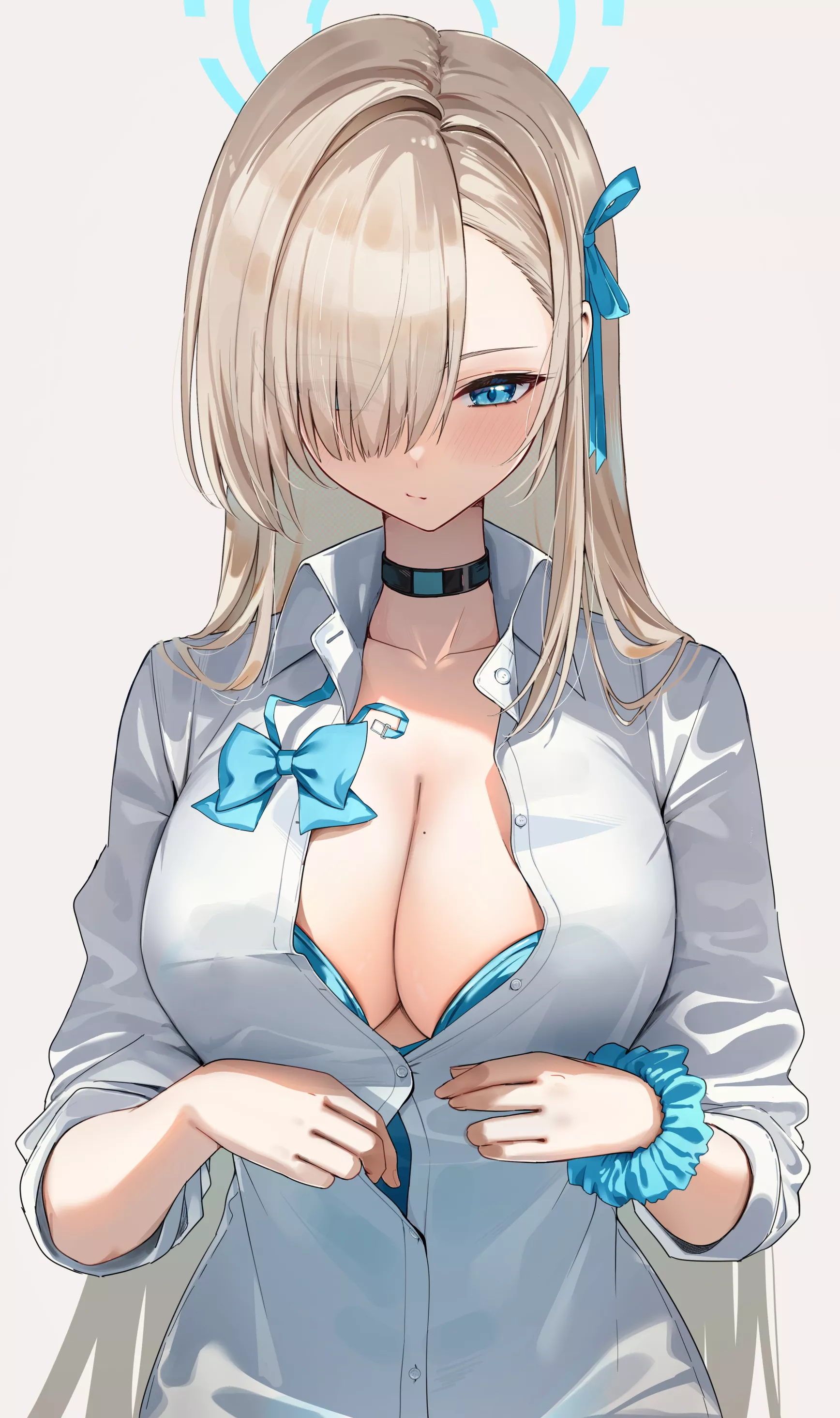 Asuna partially unbuttoned shirt (Auu_i1225) [Blue Archive]