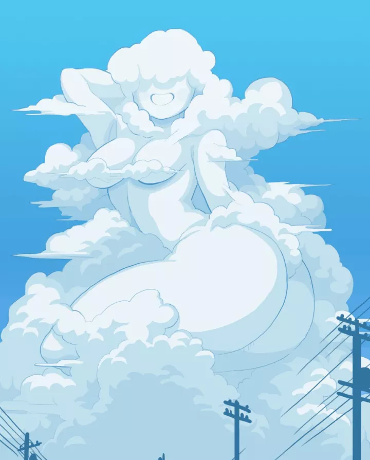 Cloud Woman by @uejini on Twitter