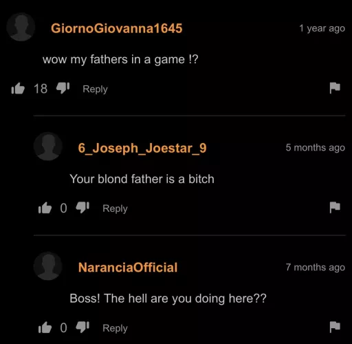 Giorno sadly finds his dad being ravaged on the hub