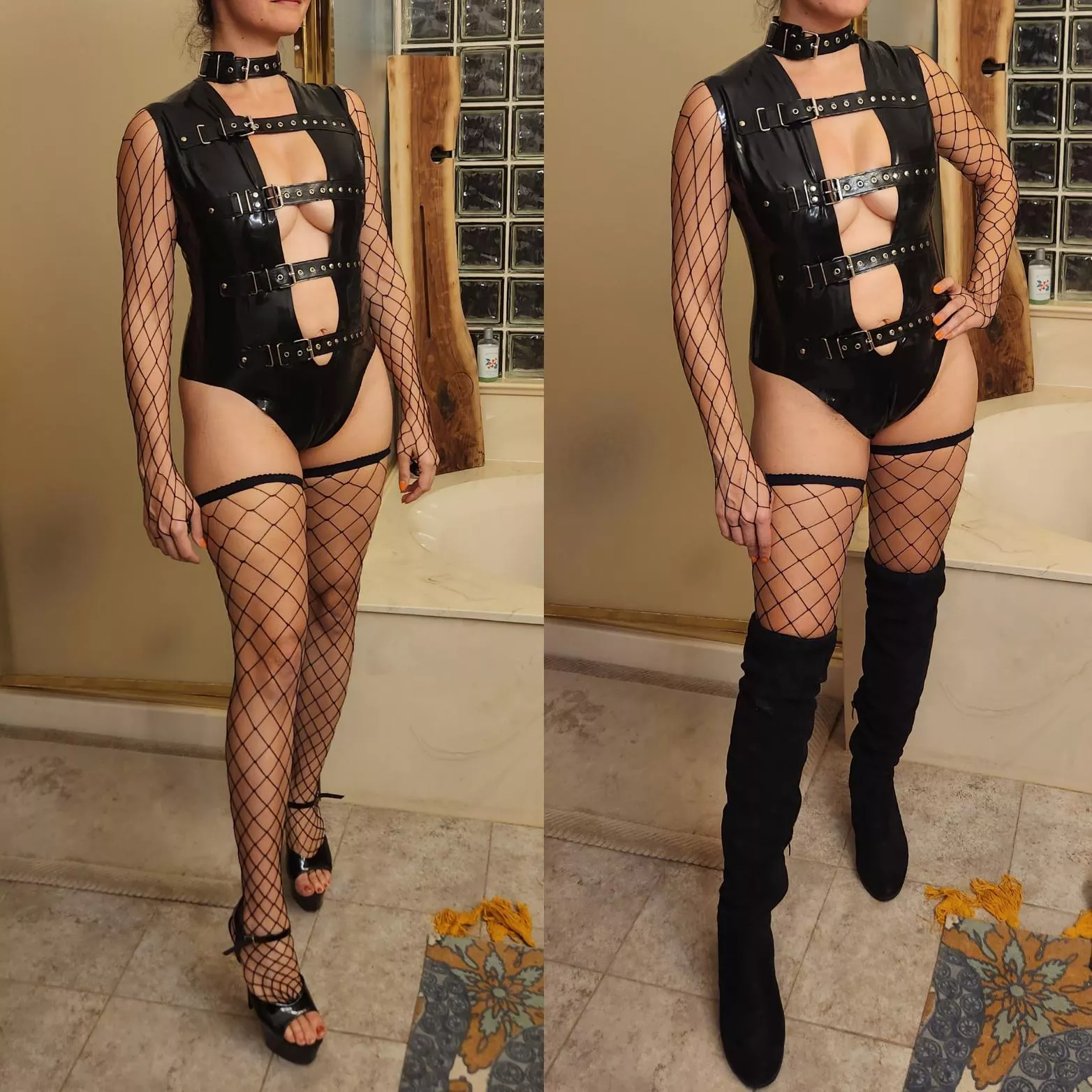 Going to a fetish event on Friday in my new latex leotard