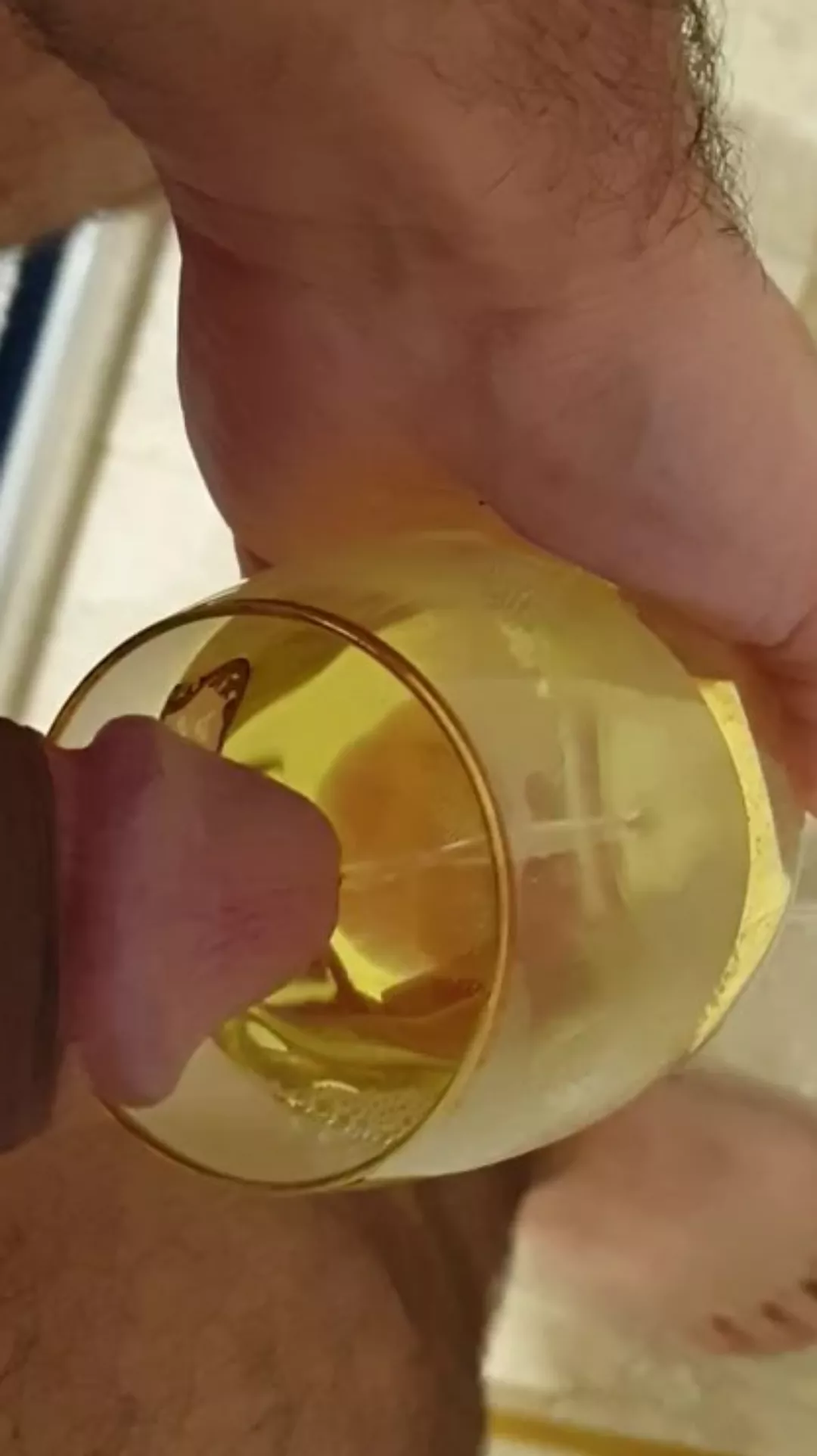 It's my own piss but I desperately wish it was yours. You wouldn't even need the cup.