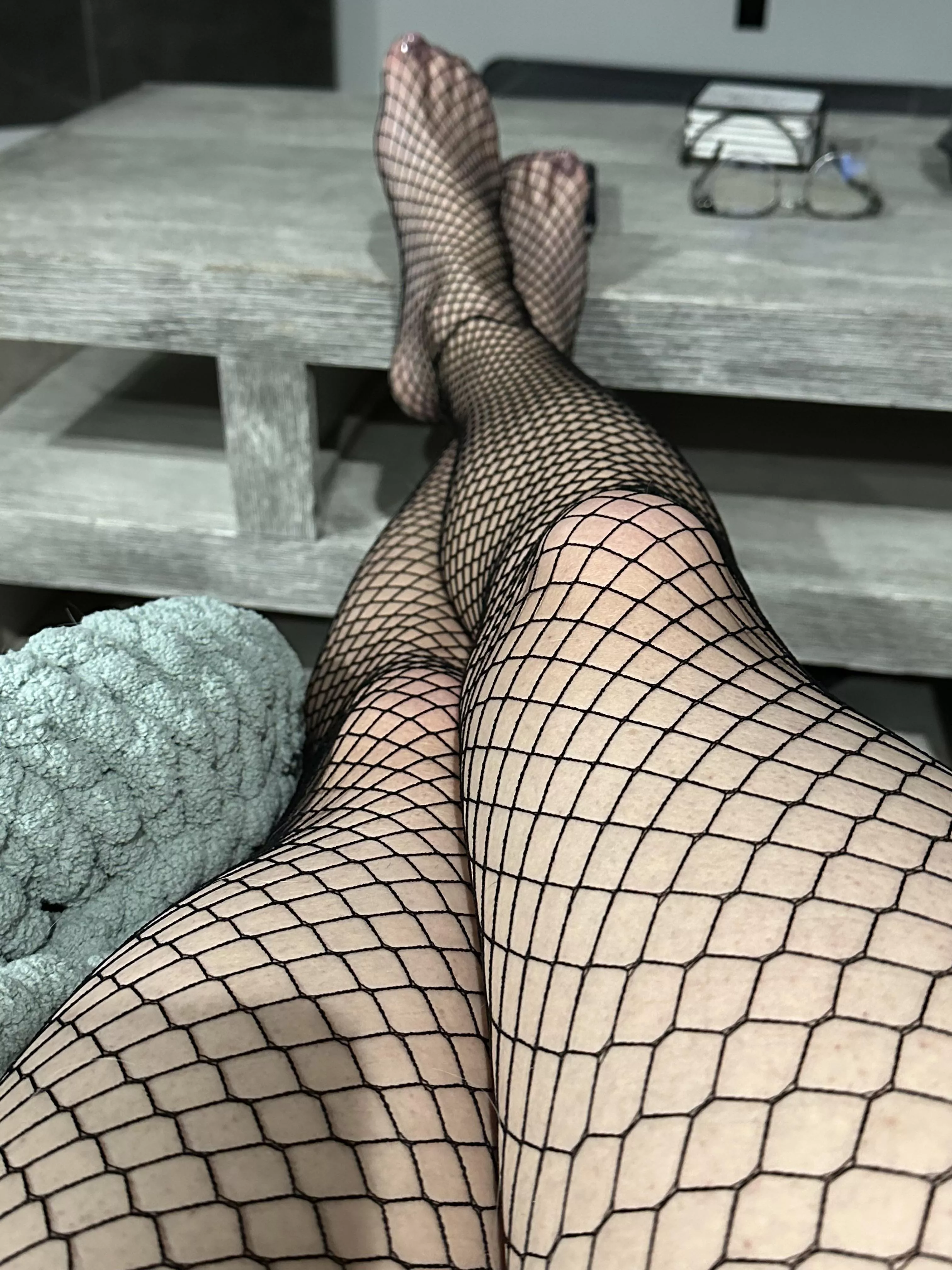Love my feet/legs in some fishnets! What do you think?