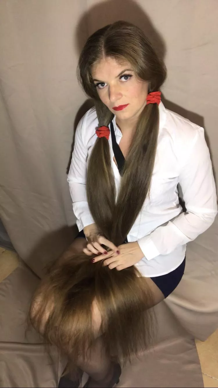 My pigtails and schoolgirl outfit