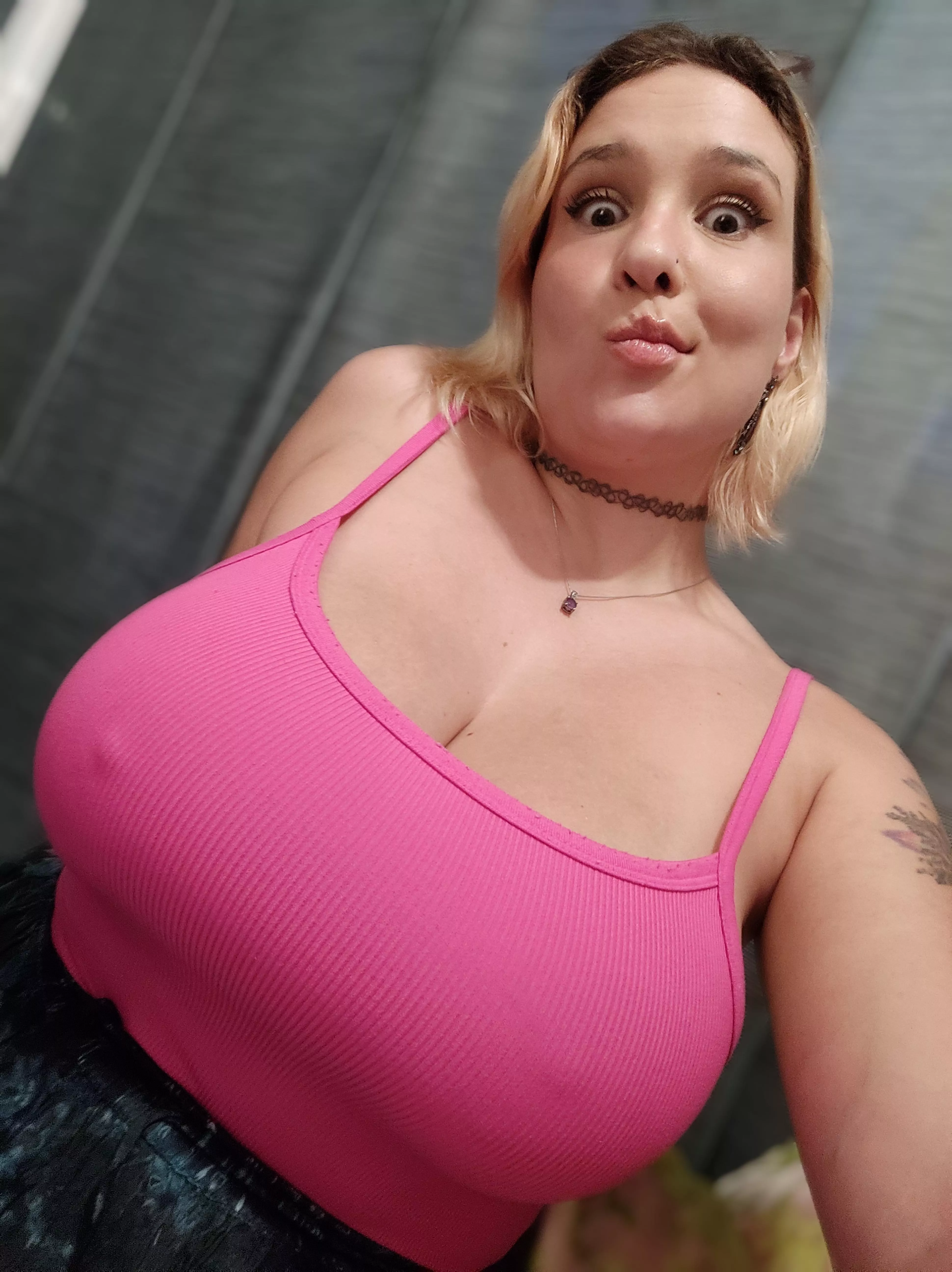 No bra... may this picture make you smile