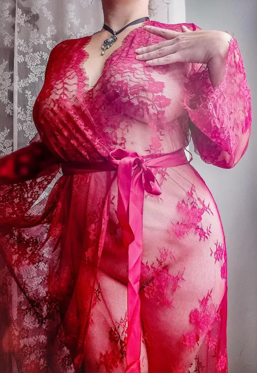 Red lace robe