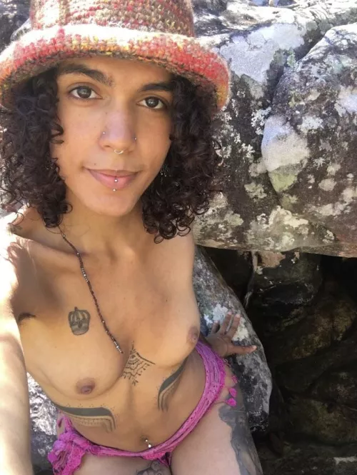 Refreshed after 3 days of camping in the forest