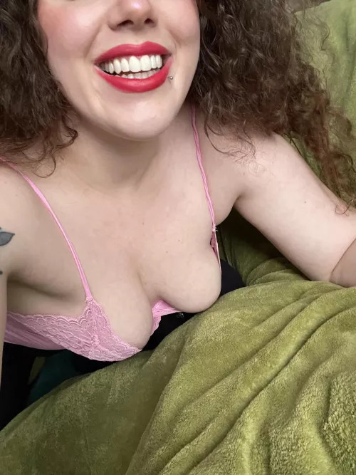 This is how I chill in bed my boobs want to pop out so bad