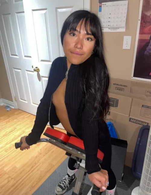 tiny asian working out (f)