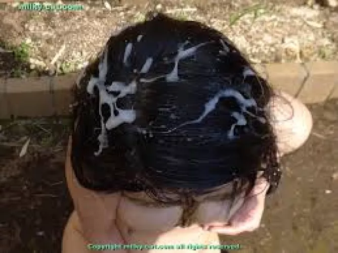 Wild cumshots on hair